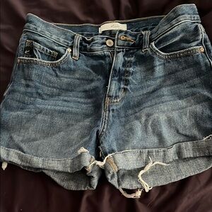 KanCan Blue Jean Shorts with Distressed Look